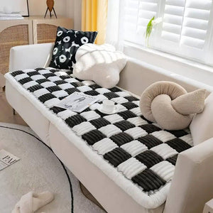 Capa de sofá cama quadrada grande xadrez para animais de estimação